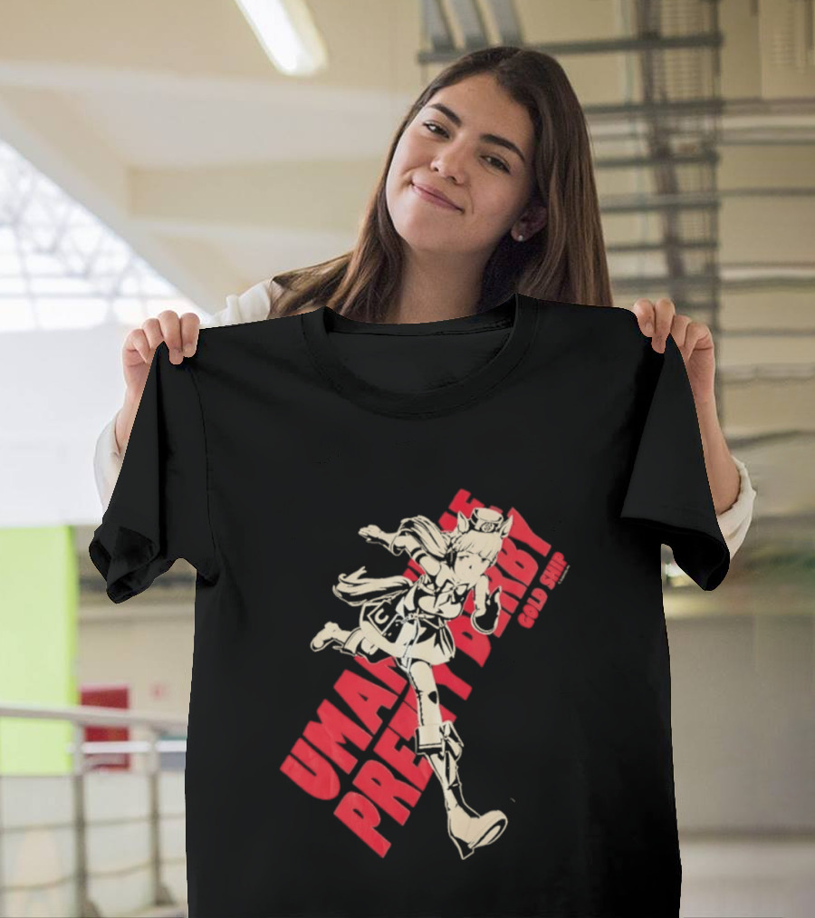 Umamusume Pretty Derby Gold Ship Anime Character Running Pose T-Shirt