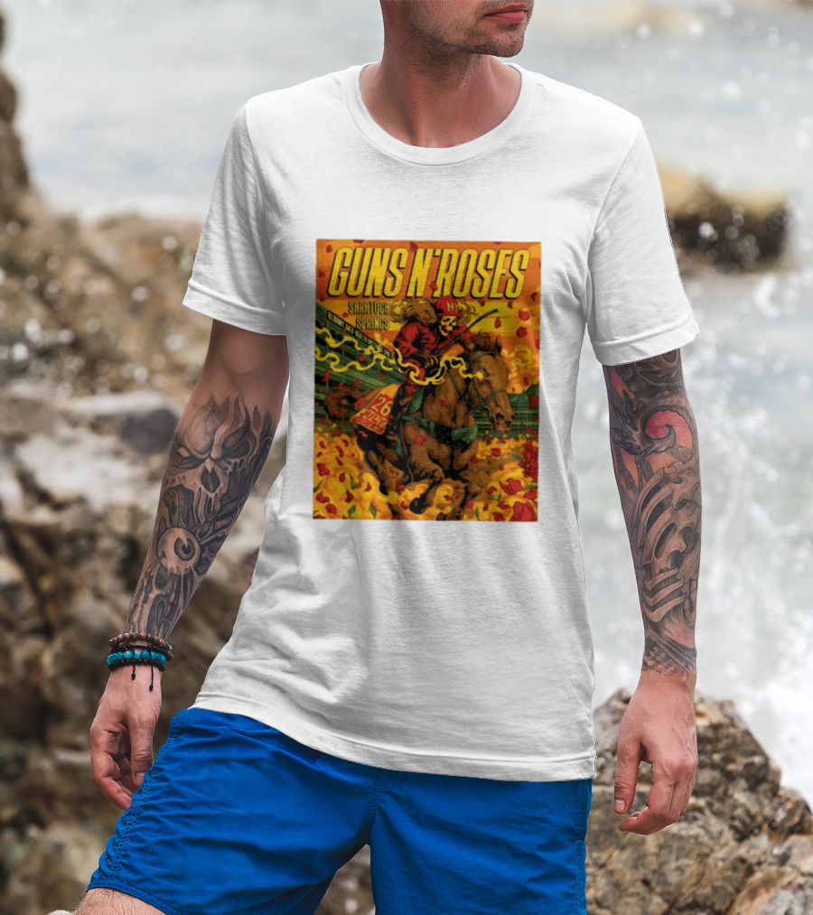 Guns N' Roses Saratoga Springs July 26 2026 Equestrian Skull Rider NY Event T-Shirt