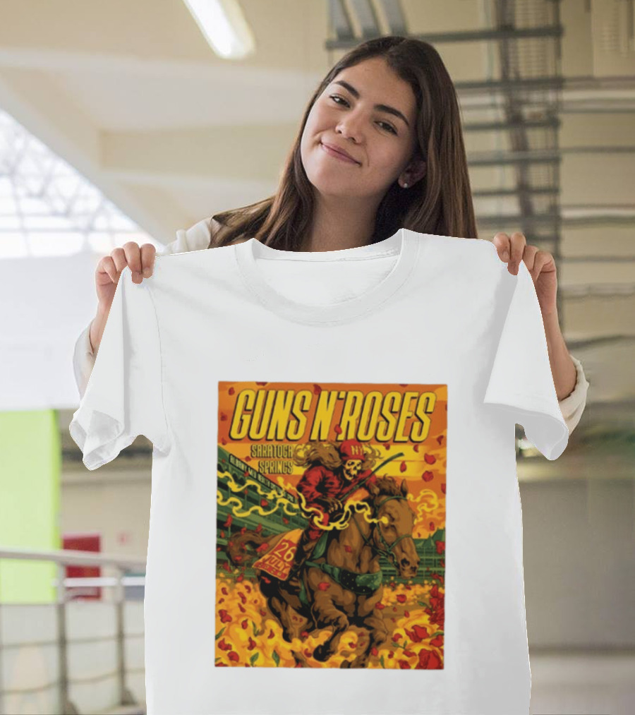 Guns N' Roses Saratoga Springs July 26 2026 Equestrian Skull Rider NY Event T-Shirt