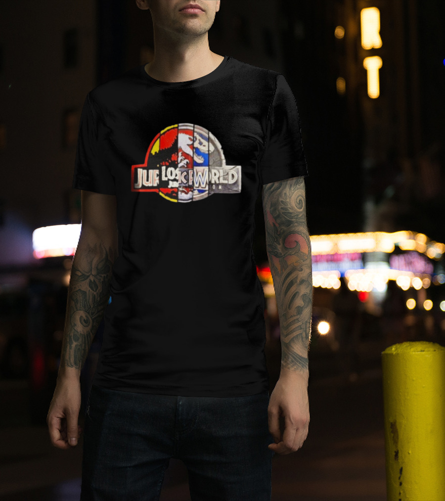 Jurassic Park Lost World Jurassic World Dinosaur Collage T-Shirt