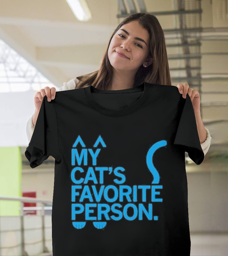 My Cat's Favorite Person Cat Ears And Tail Blue T-Shirt