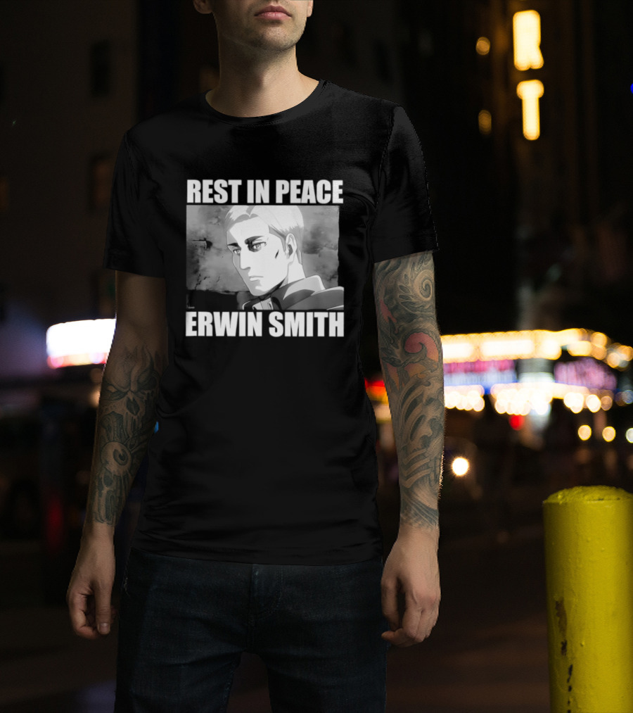 Rest In Peace Erwin Smith Anime Tribute Wings T-Shirt