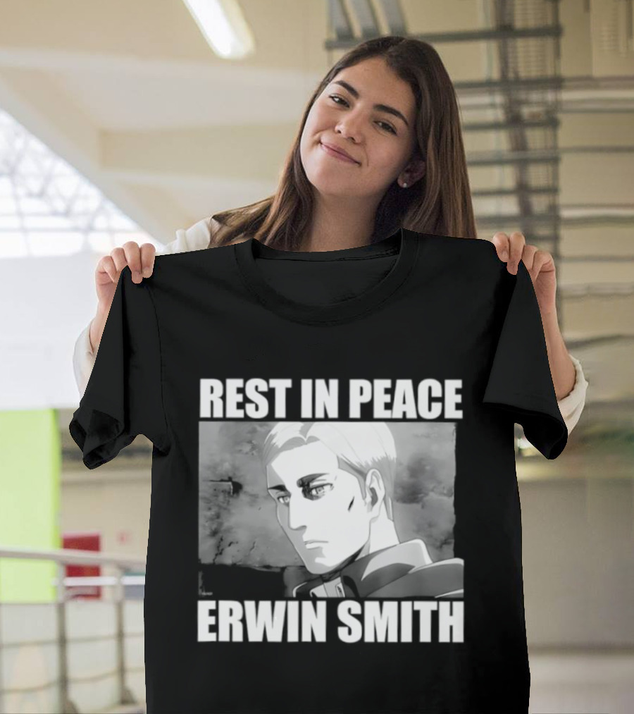 Rest In Peace Erwin Smith Anime Tribute Wings T-Shirt