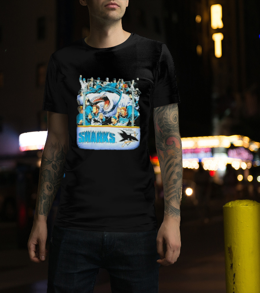 San Jose Sharks NHL Shark Attack Fans Ice Hockey T-Shirt