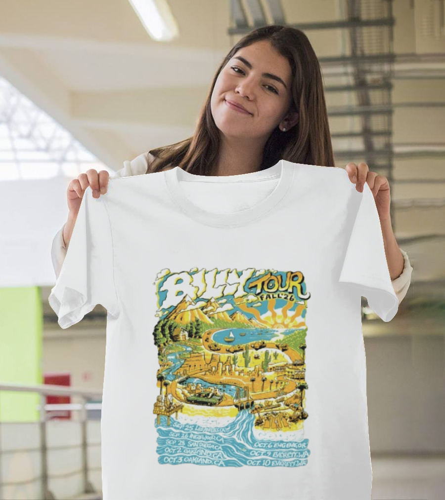 Billy Tour Fall '26 West Coast Concert Dates San Diego Oakland Eugene Everett T-Shirt