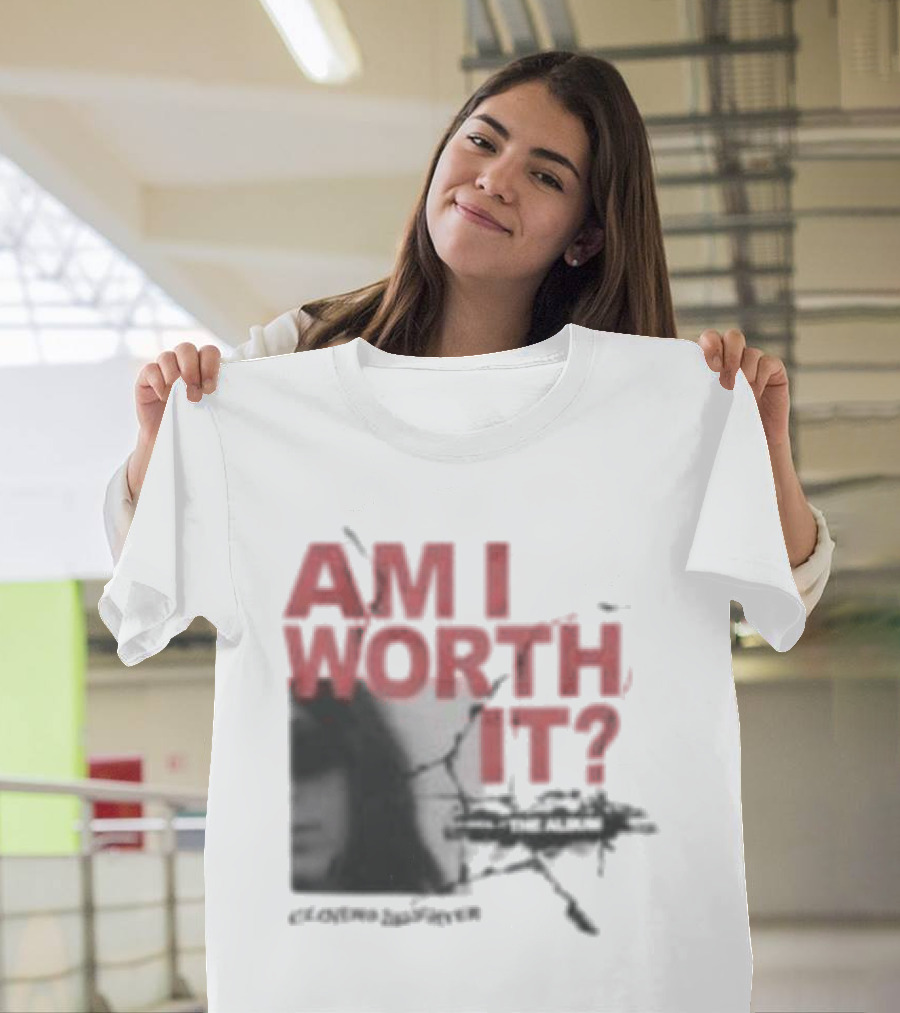 Clover's Daughter Am I Worth It Black And White T-Shirt