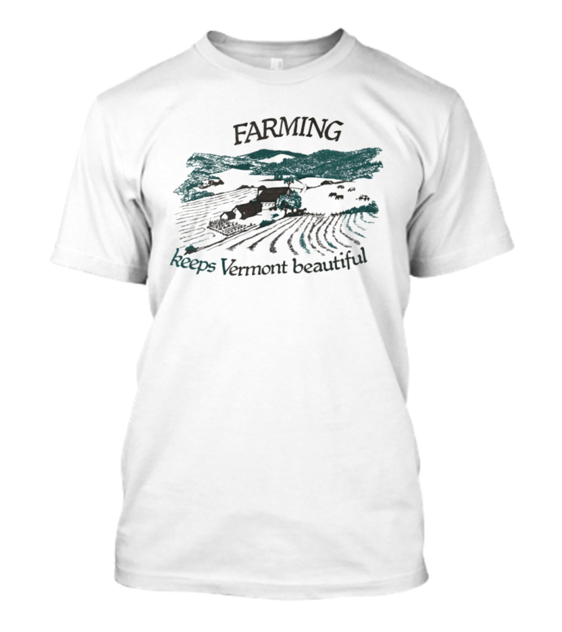Farming Keeps Vermont Beautiful Agriculture Landscape Scene T-Shirt