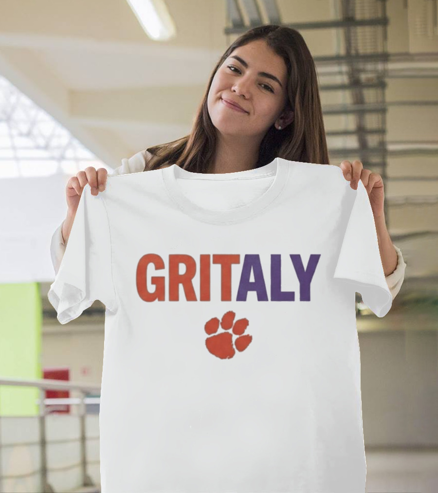Gritaly Clemson Basketball Orange Purple Paw T-Shirt