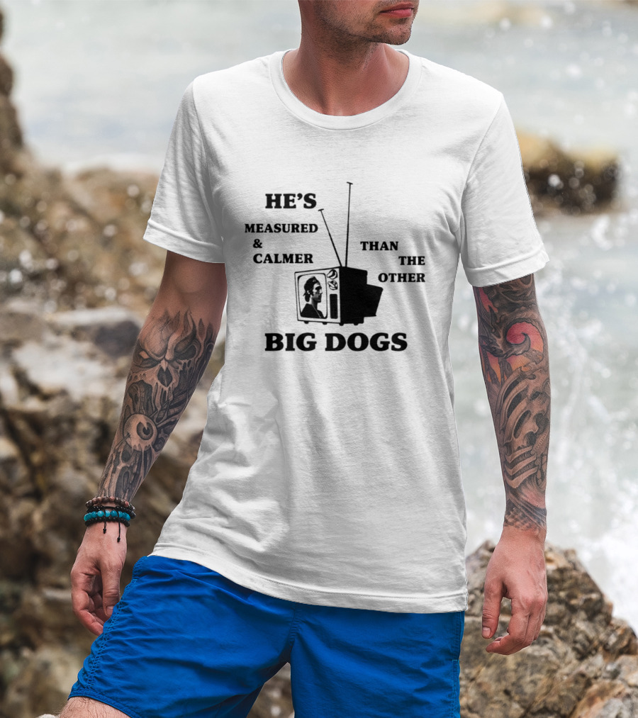 He's Measured And Calmer Than The Other Big Dogs TV Antenna T-Shirt