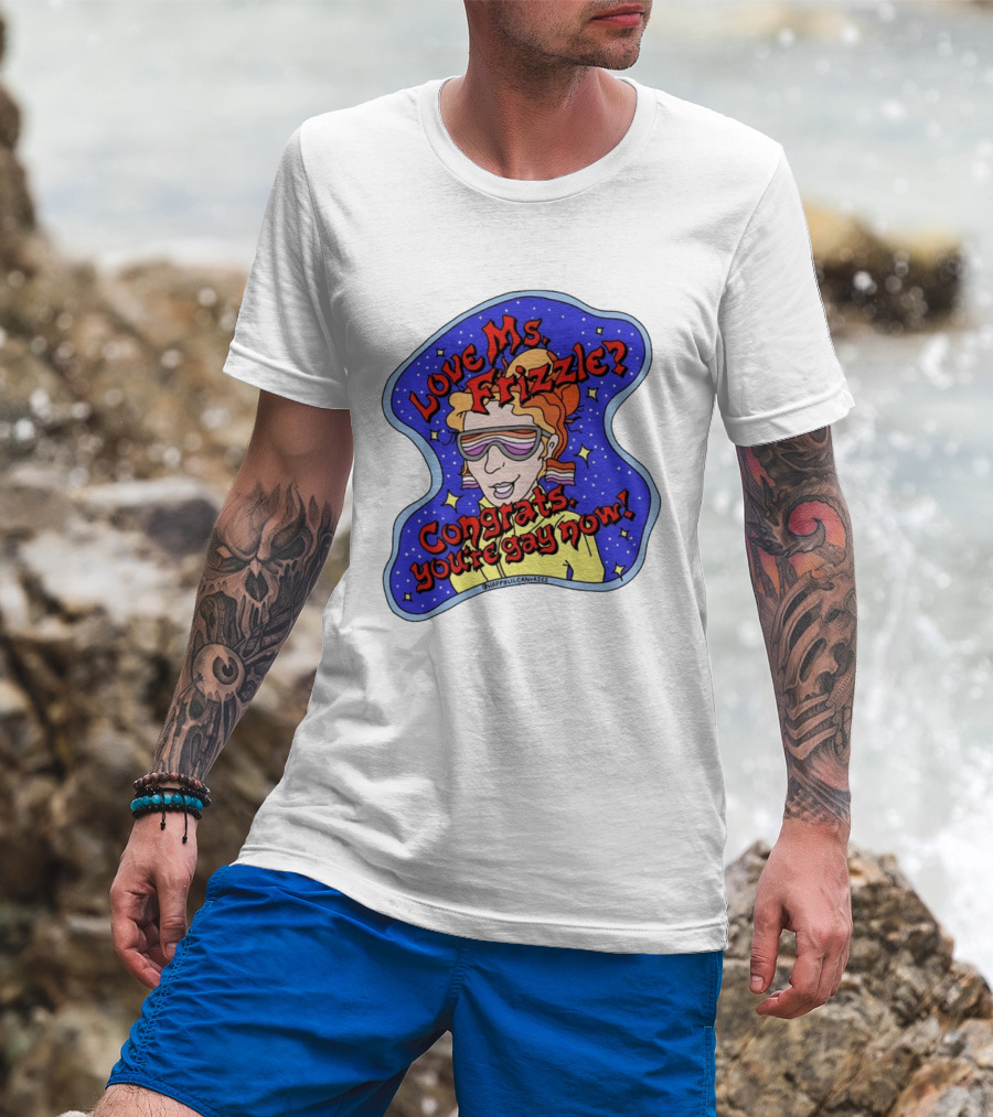 Love Ms Frizzle Congrats You're Gay Now Retro Space T-Shirt