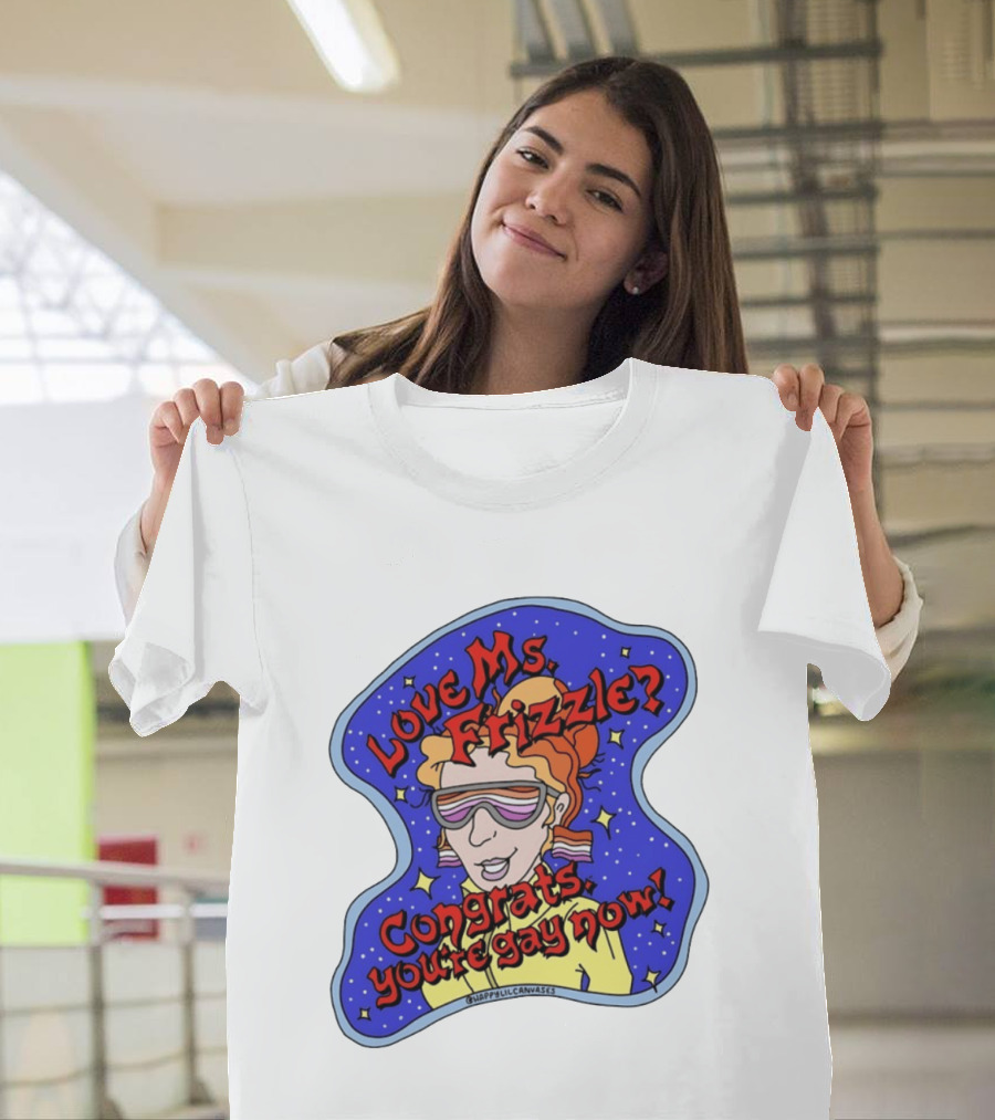 Love Ms Frizzle Congrats You're Gay Now Retro Space T-Shirt