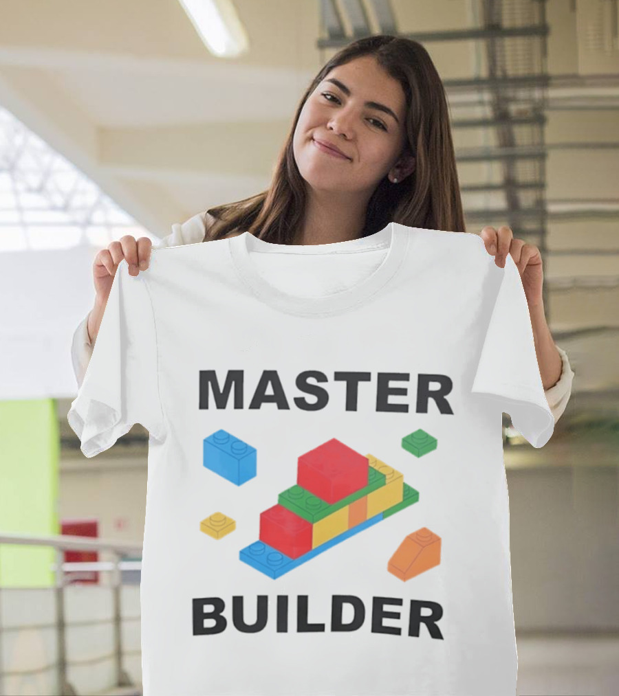 Master Builder Colorful Bricks Construction Fun T-Shirt