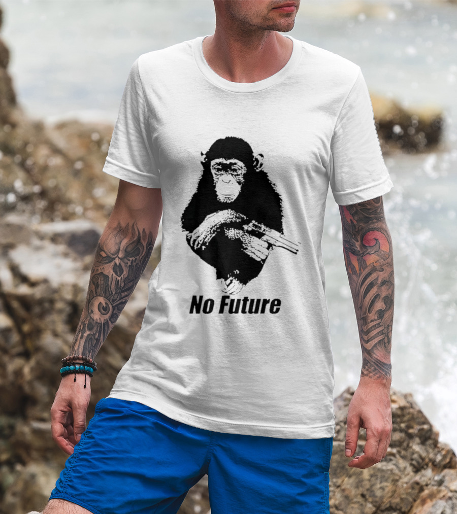 Monkey No Future With Gun T-Shirt