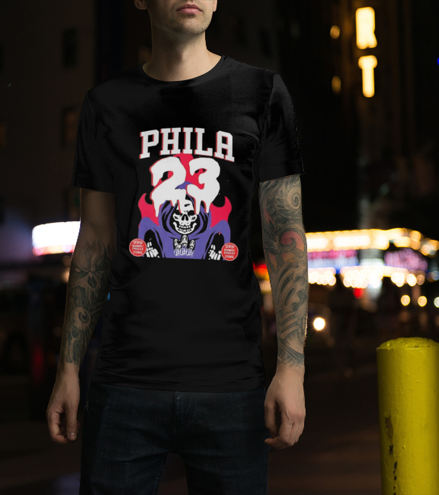 PHILA 23 Skeleton Grim Reaper Spooky Philly Worst Eternal T-Shirt