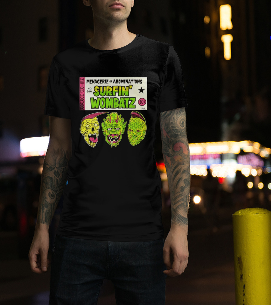 Weird Horror Menagerie Of Abominations No. 666 Surfin' Wombatz 10¢ PVH T-Shirt