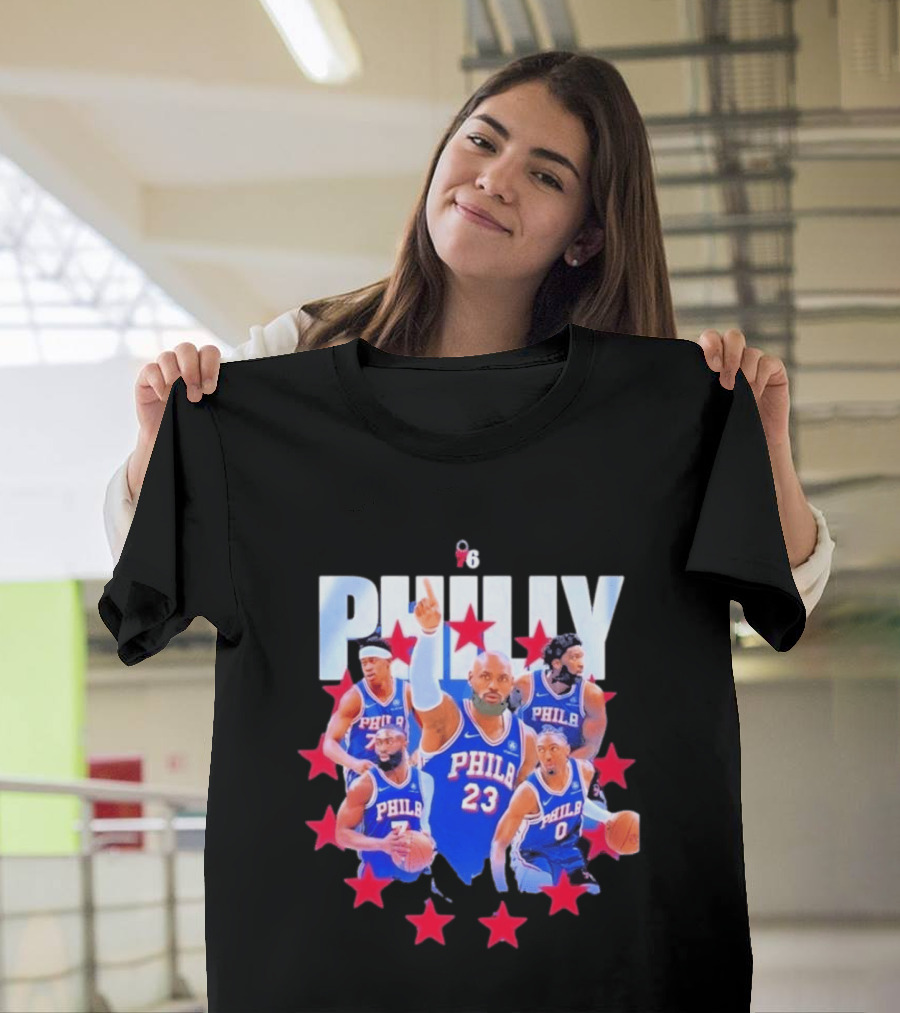 Philly LeBron James Philadelphia 76ers Basketball Mix 23 Stars T-Shirt