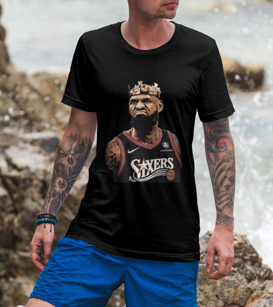 LeBron James Philadelphia 76ers Sixers King James Basketball Nike Crypto.com T-Shirt