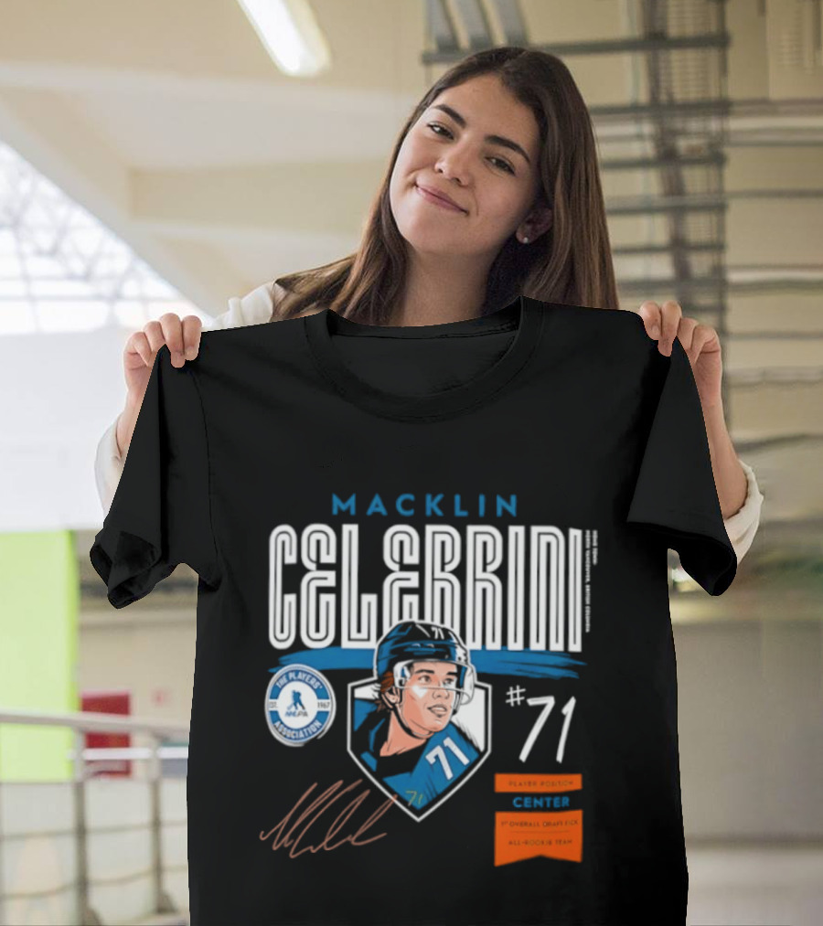 Macklin Celebrini 71 NHL Players Association All Rookie Team 2026 Pick T-Shirt