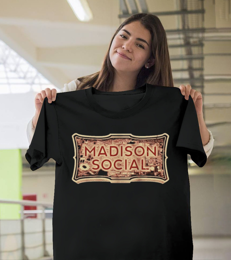 Madison Social Aerial Map Stadium Scene T-Shirt