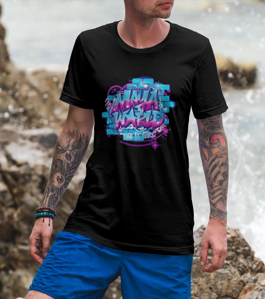 Maya World The IT Girl Vibrant Graffiti T-Shirt