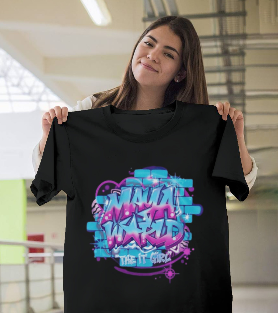 Maya World The IT Girl Vibrant Graffiti T-Shirt