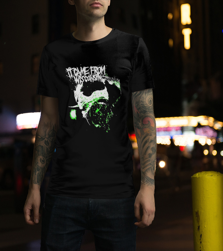 Necromorph It Came From Wisconsin Blast Beat Their Holes Two Sided Horror T-Shirt