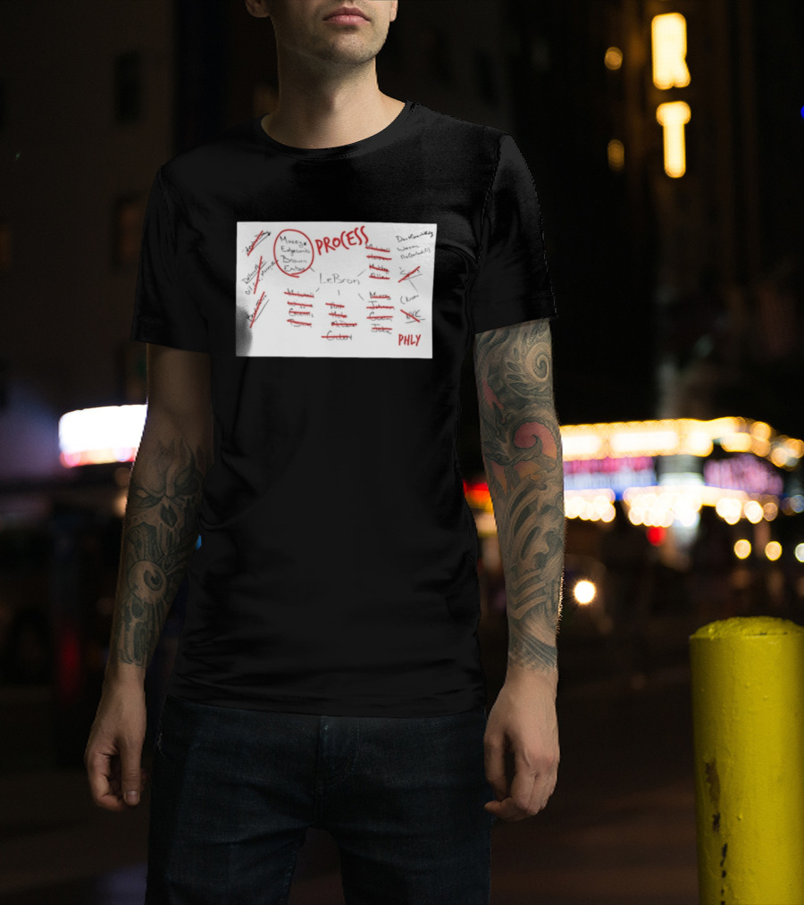 Phly LeBron Process Philadelphia 76ers Strategy Diagram T-Shirt