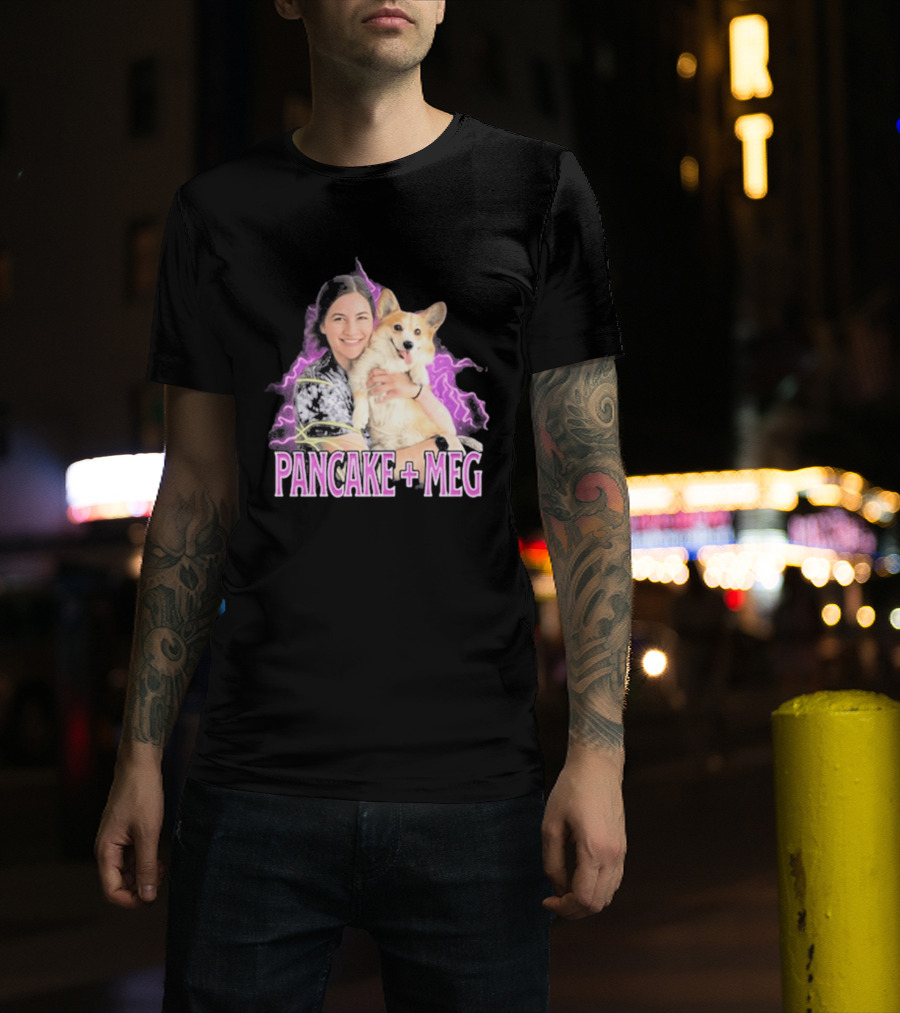 Pancake + Meg Electric Purple Corgi Hug T-Shirt