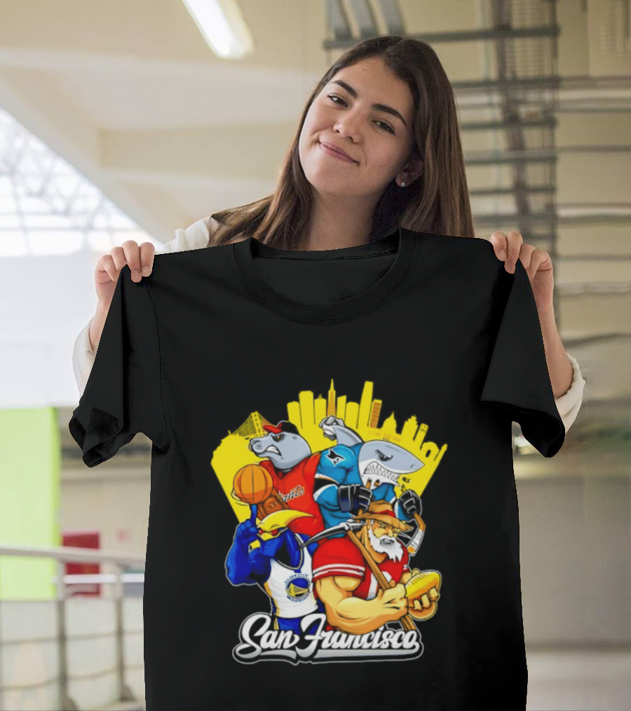 San Francisco Giants Warriors 49ers Sharks Skyline T-Shirt