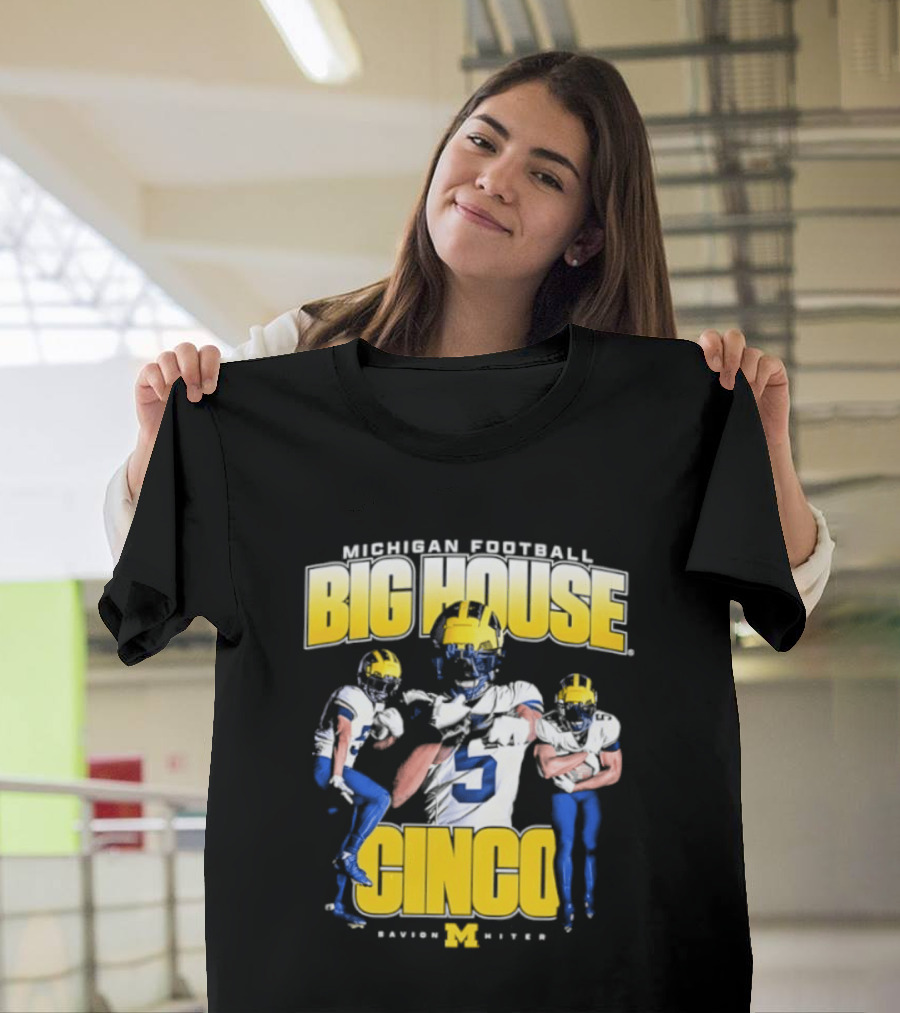 Michigan Wolverines Football Big House Cinco Savion Hiter T-Shirt