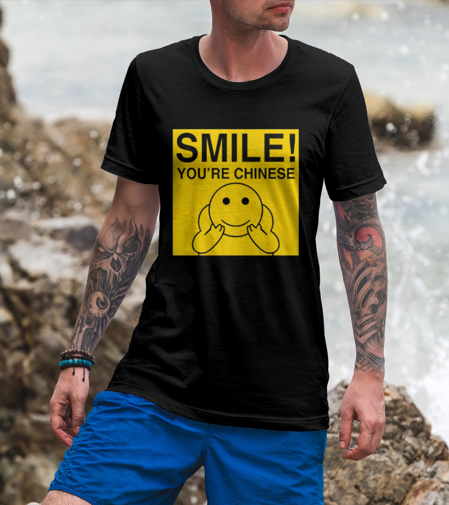 SMILE You're Chinese Sticker Emoticon Sign Yellow T-Shirt