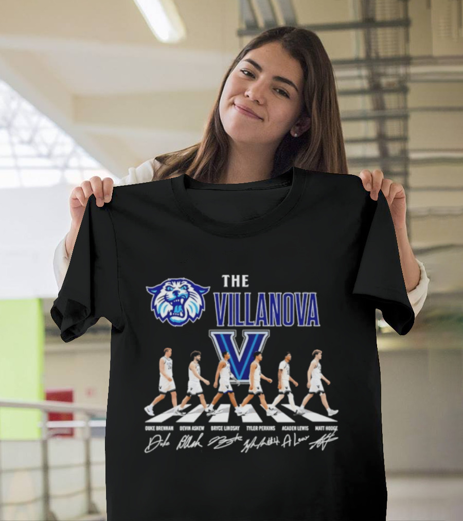 The Villanova Wildcats Abbey Road Duke Brennan Devin Askew Bryce Lindsay Tyler Perkins Acaden Lewis Matt Hodge Signatures T-Shirt