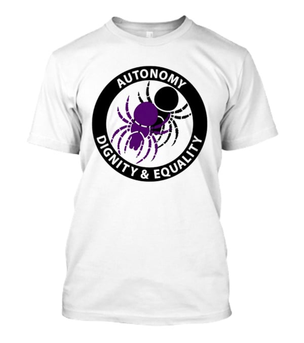 Autonomy Dignity Equality Purple Spider Emblem Social Justice T-Shirt