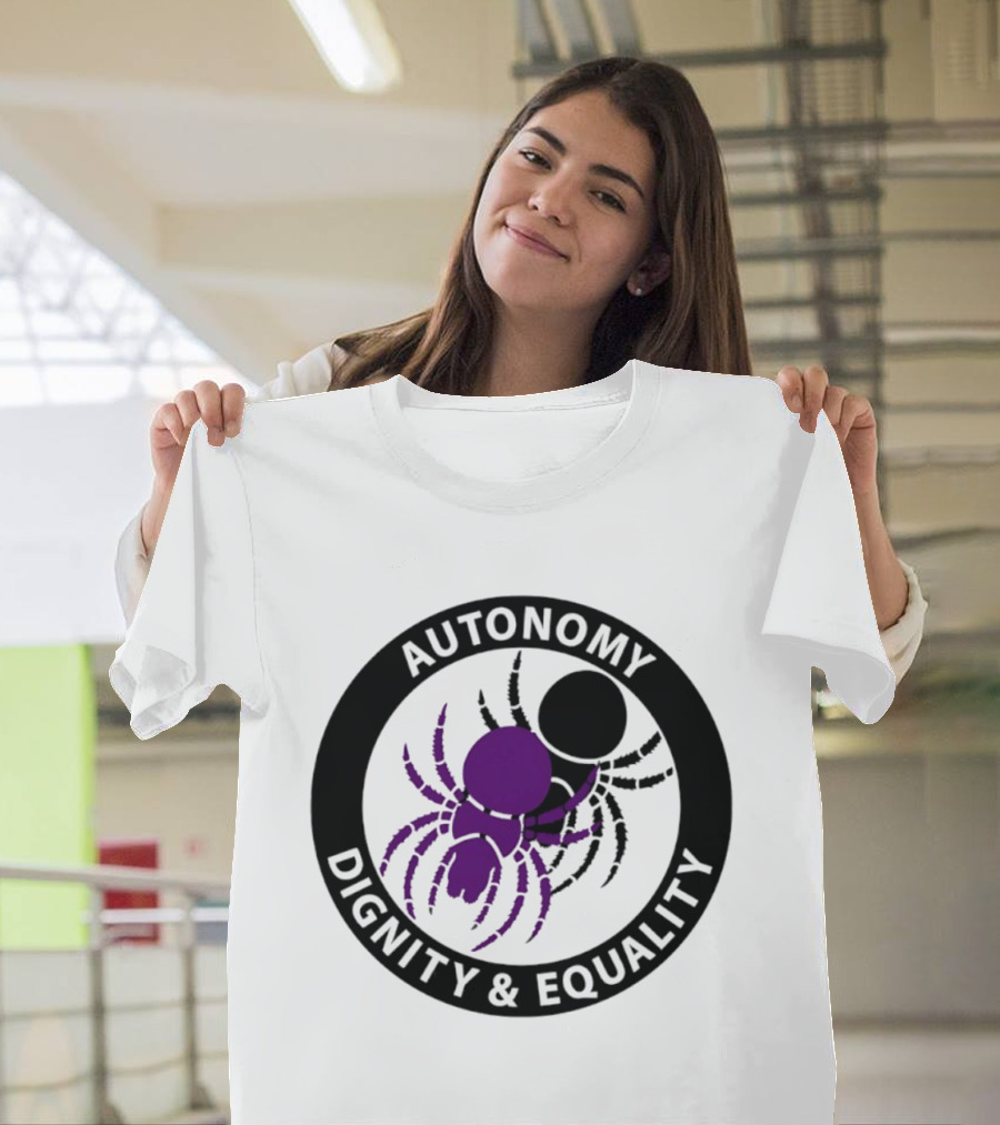 Autonomy Dignity Equality Purple Spider Emblem Social Justice T-Shirt