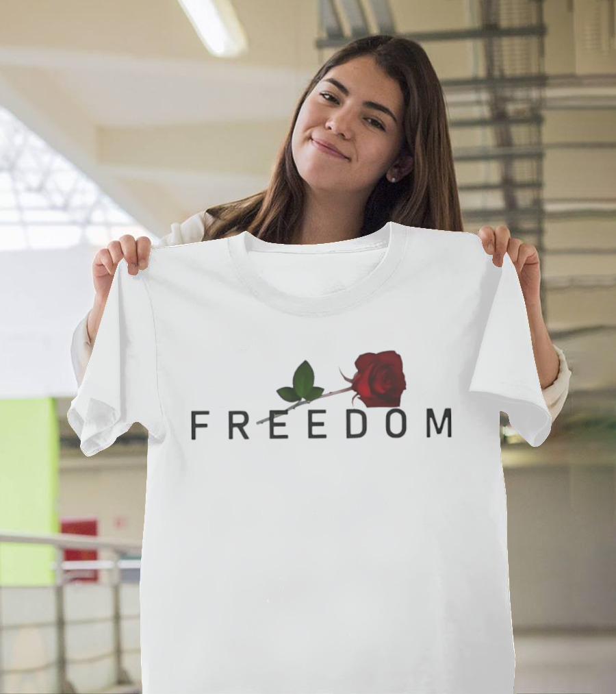 Freedom Red Rose Flower Charlie Kirk T-Shirt