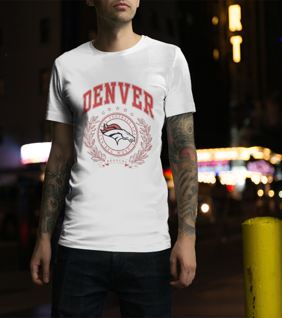 Denver Broncos AFC West National Football League Team Crest T-Shirt