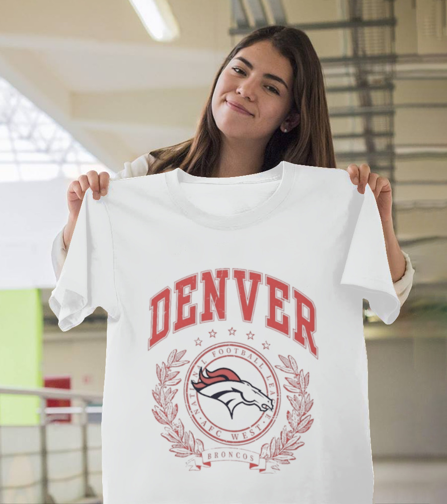 Denver Broncos AFC West National Football League Team Crest T-Shirt