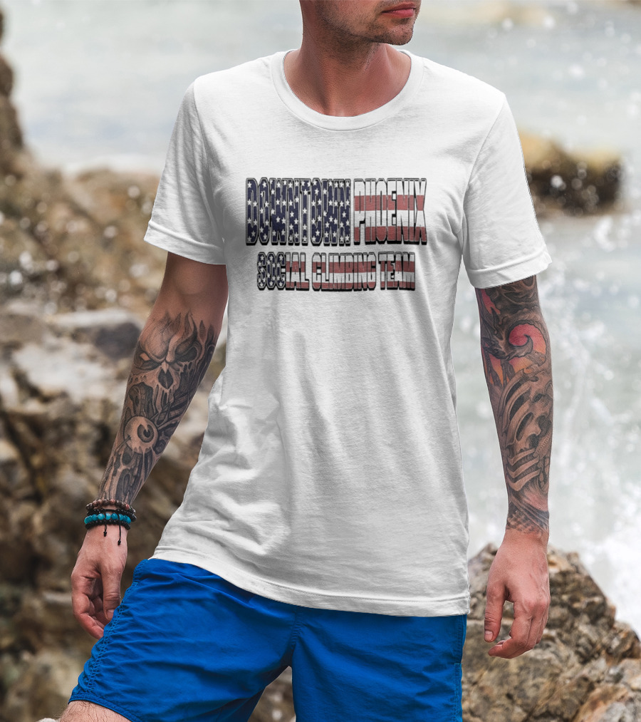 Downtown Phoenix Social Climbing Team American Flag T-Shirt