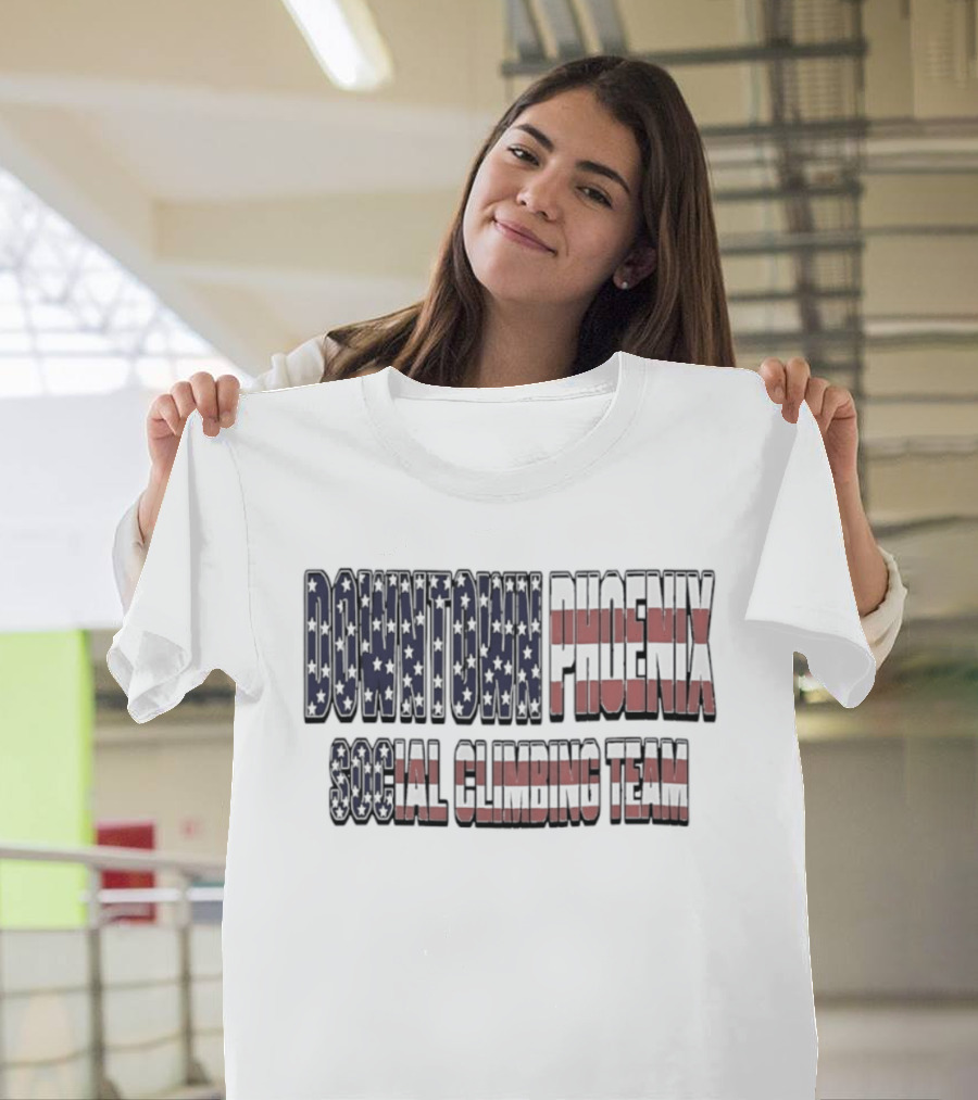 Downtown Phoenix Social Climbing Team American Flag T-Shirt