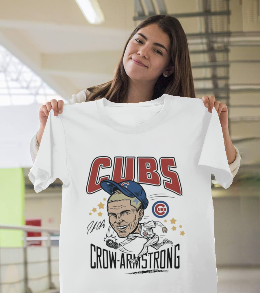 Cubs Pete Crow Armstrong Caricature MLB Player T-Shirt