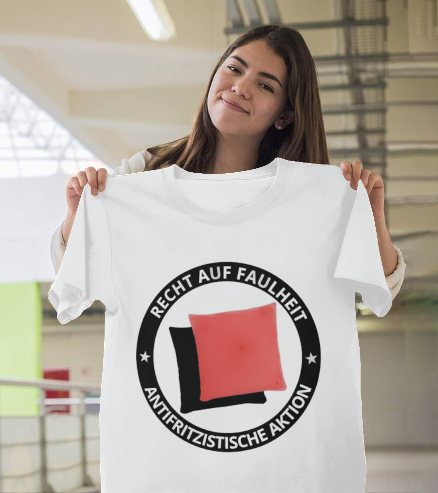Recht Auf Faulheit Antifritzistische Aktion Rotes Kissen T-Shirt