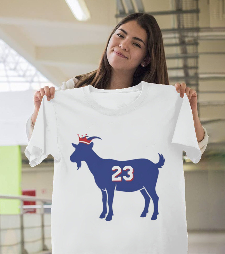 LeGOAT 23 Philadelphia Basketball Crowned Goat T-Shirt