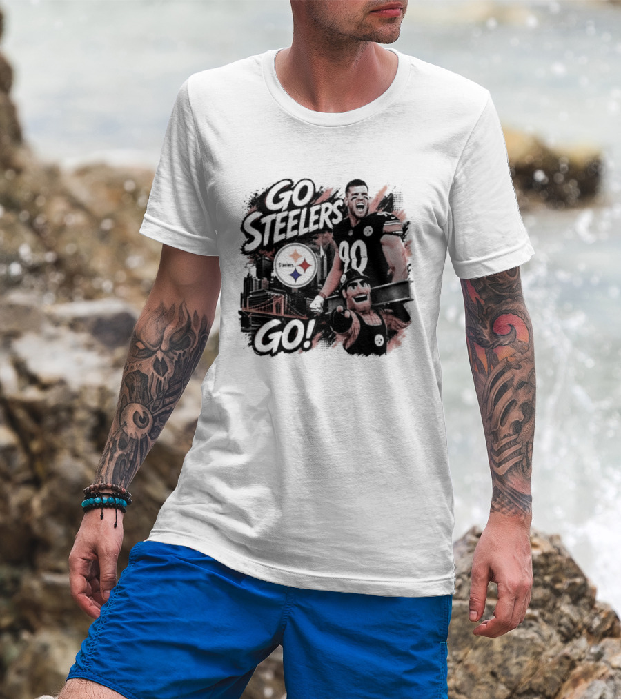 Pittsburgh Steelers TJ Watt Go Steelers Go! T-Shirt