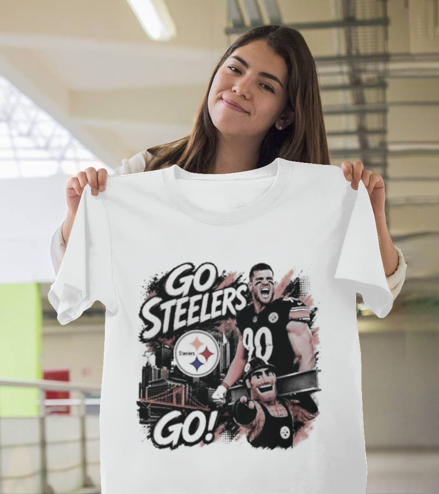 Pittsburgh Steelers TJ Watt Go Steelers Go! T-Shirt
