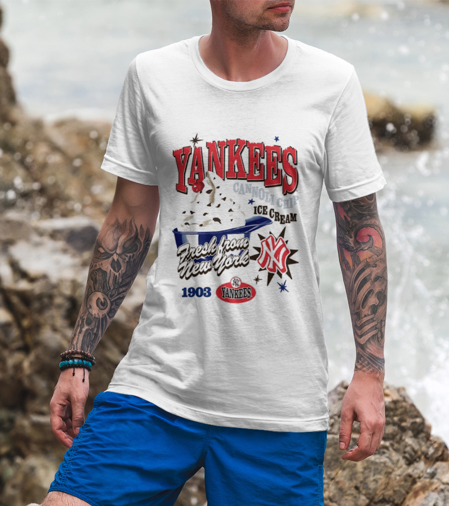 Yankees Cannoli Chip Ice Cream Fresh From New York Since 1903 T-Shirt