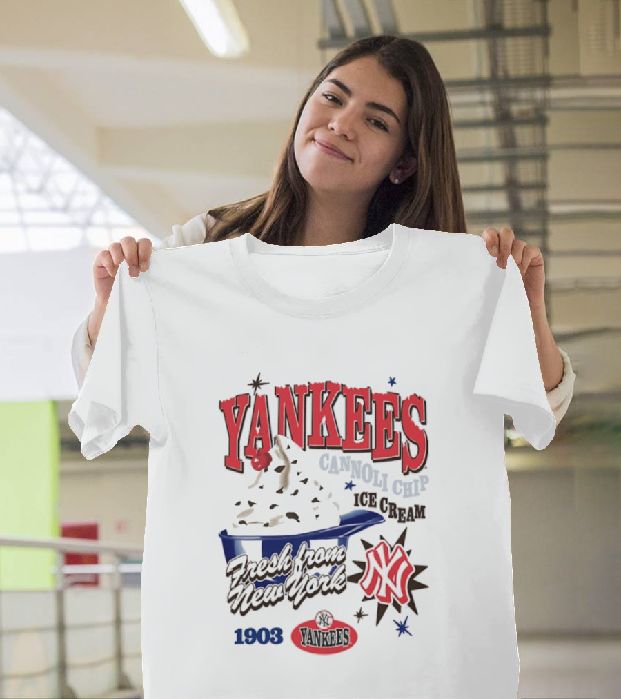 Yankees Cannoli Chip Ice Cream Fresh From New York Since 1903 T-Shirt