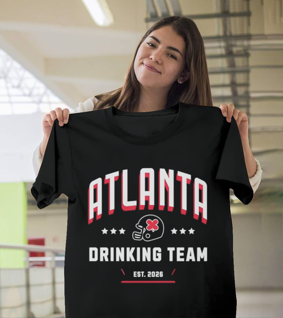 Atlanta Falcons Drinking Team Est 2026 Helmet And Stars T-Shirt