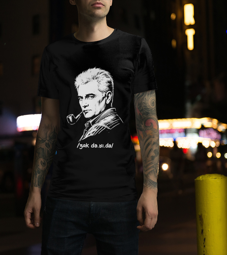 Jacques Derrida Zak De.ʁi.da Philosophy Pipe Sketch T-Shirt