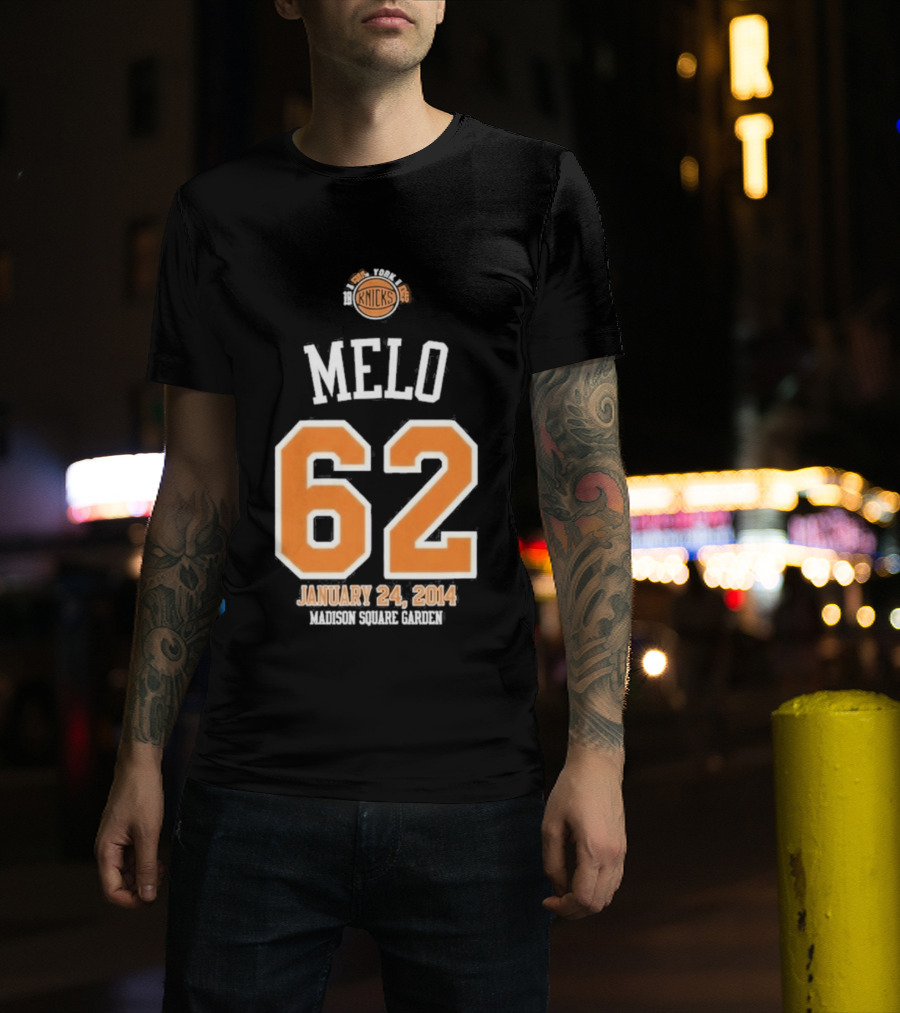Melo 62 Knicks January 24 2014 Madison Square Garden T-Shirt
