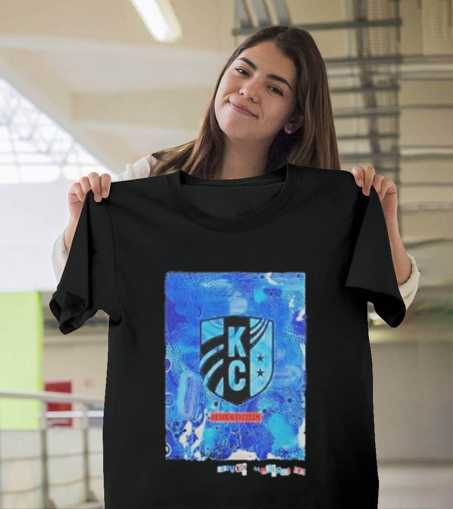 Kansas City Current KC Peace Freedom Blue T-Shirt